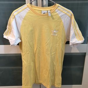 Men’s Yellow Adidas Three Stripes Logo Tee